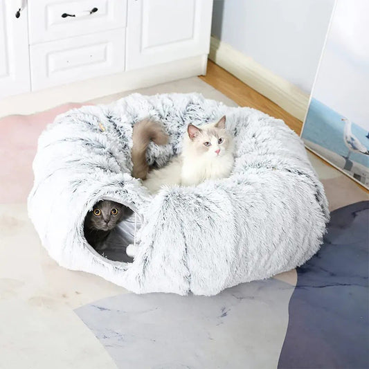 Cat Tunnel Bed with Central Mat