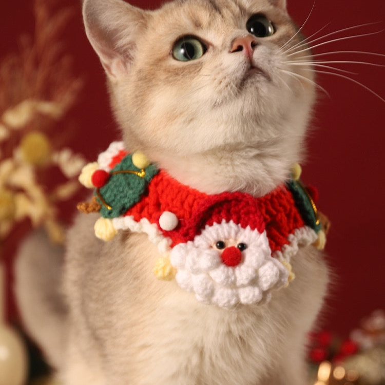 Crocheted Christmas Pet Collar