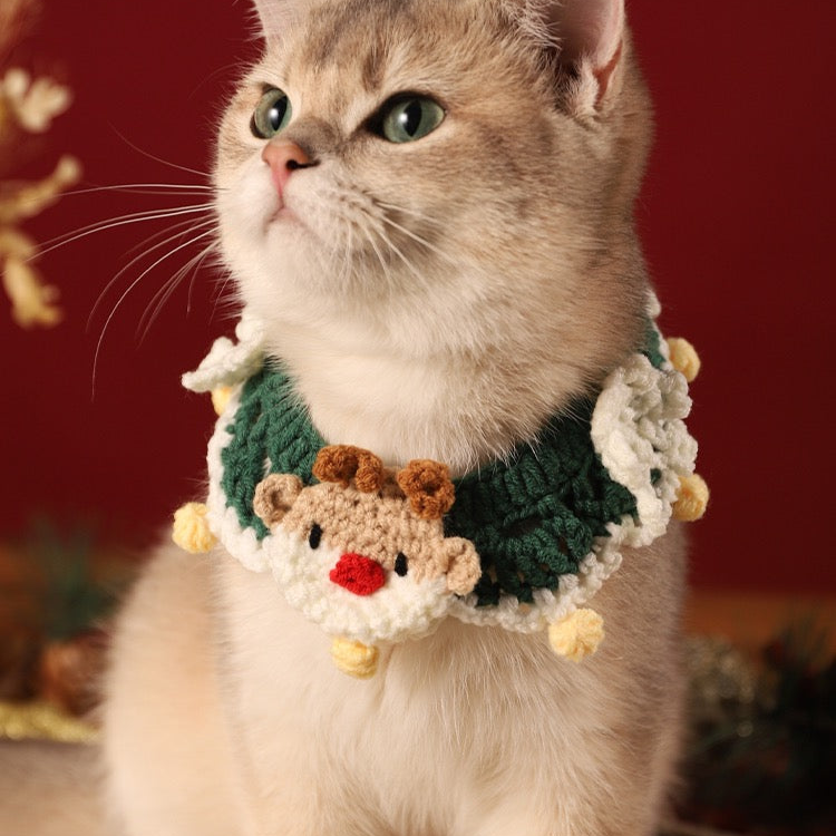 Crocheted Christmas Pet Collar