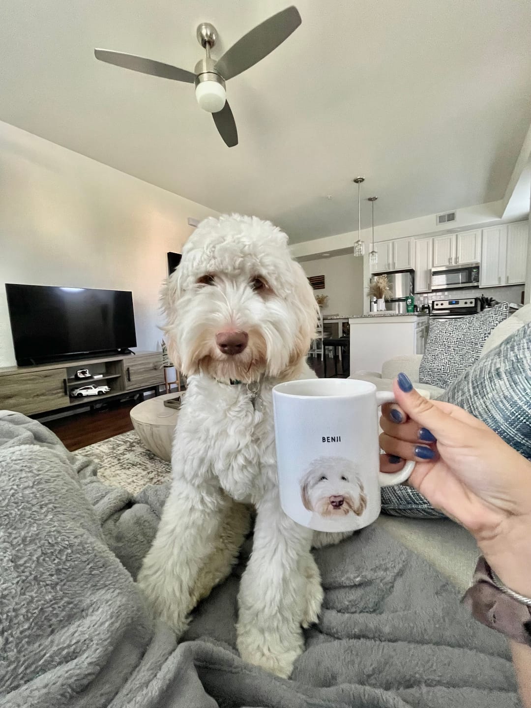 Custom pet portrait mug