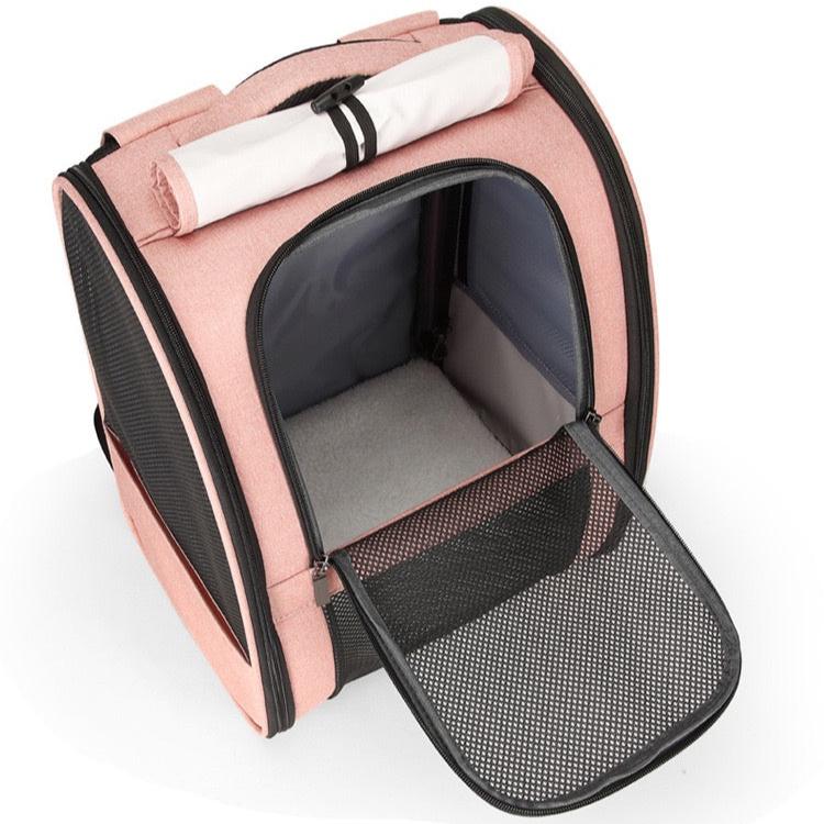 Pet carrier backpack with window blind