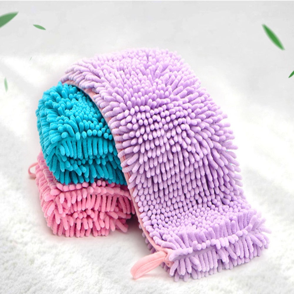 Pet chenille absorbent towel