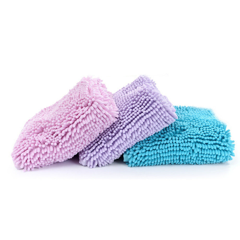 Pet chenille absorbent towel