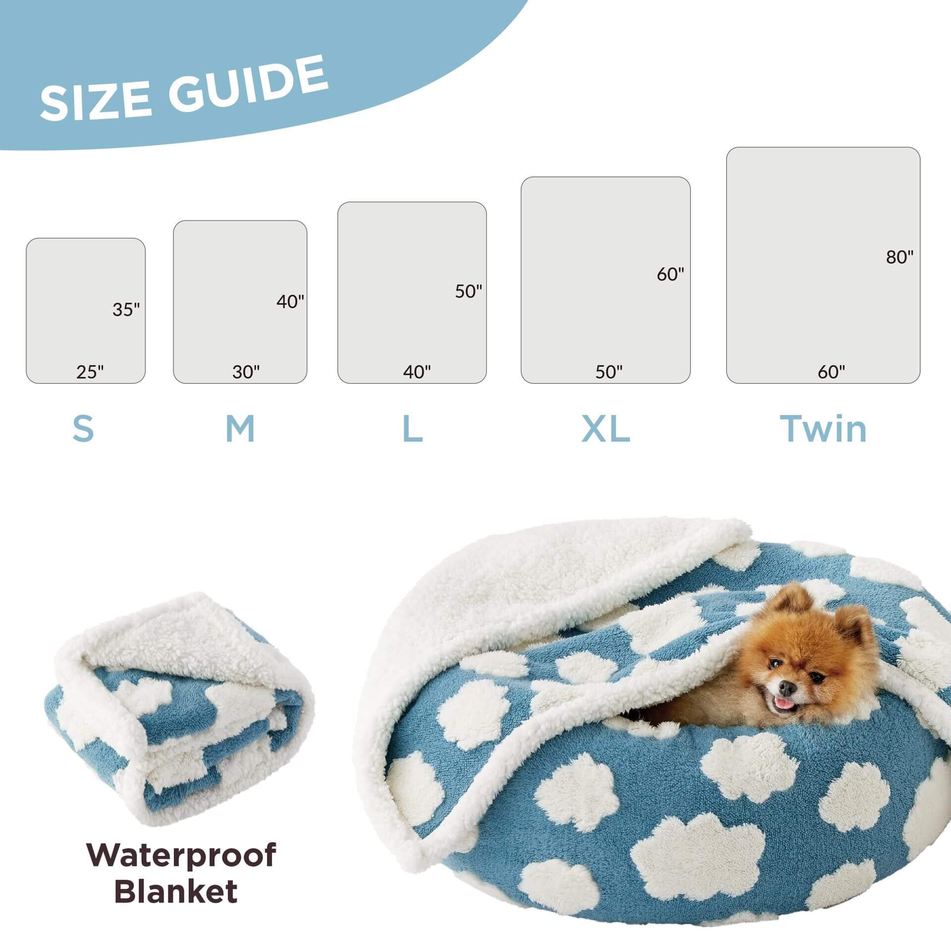 Soft Waterproof Sherpa Fleece Puppy Blanket