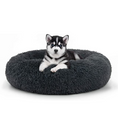 Load image into Gallery viewer, Round deluxe plush dog bed
