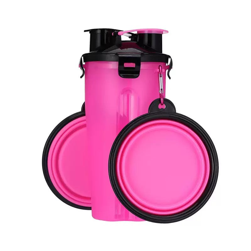 Dog Travel Water Food Bottle Collapsible Bowls