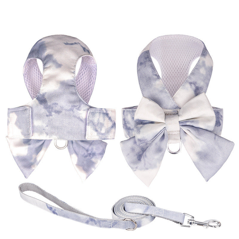 Cute Bow Tie Dog Harness and Leash Set