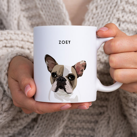 Custom pet portrait mug