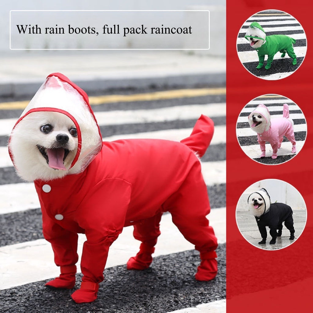 Waterproof Dog Raincoat with Hood for Small Dogs