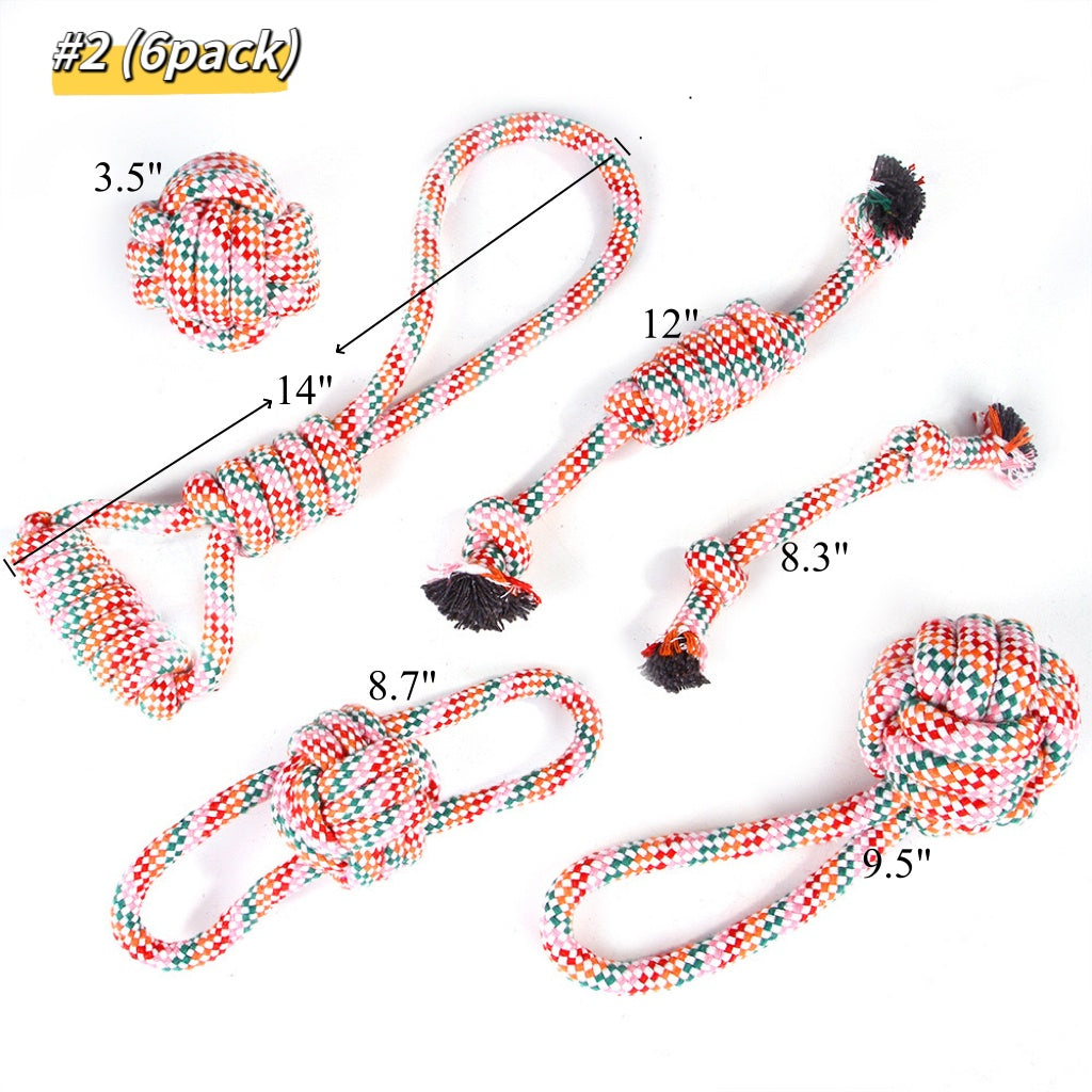 Safe dog chew rope toy set