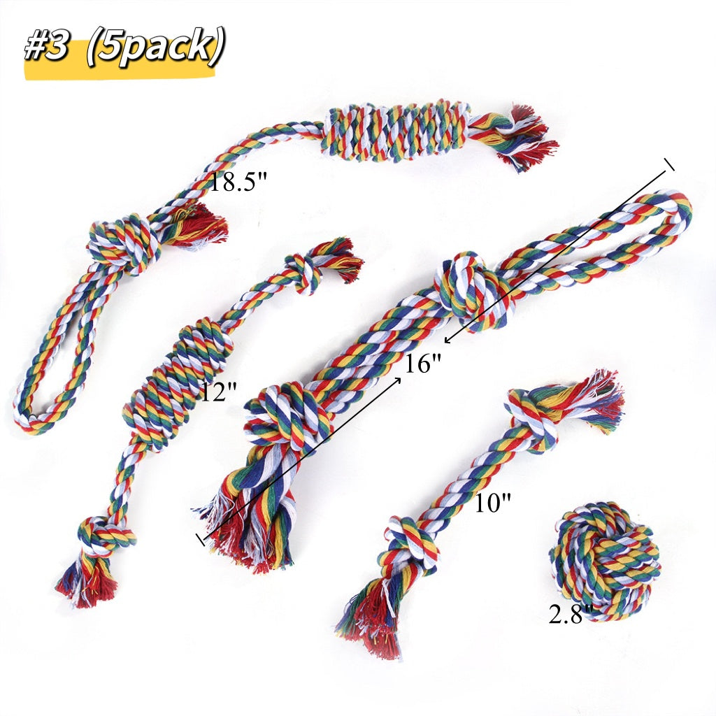 Safe dog chew rope toy set