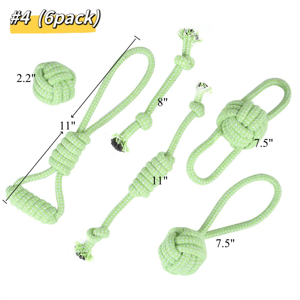 Safe dog chew rope toy set