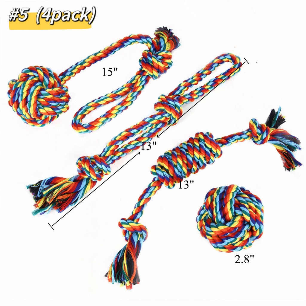 Safe dog chew rope toy set