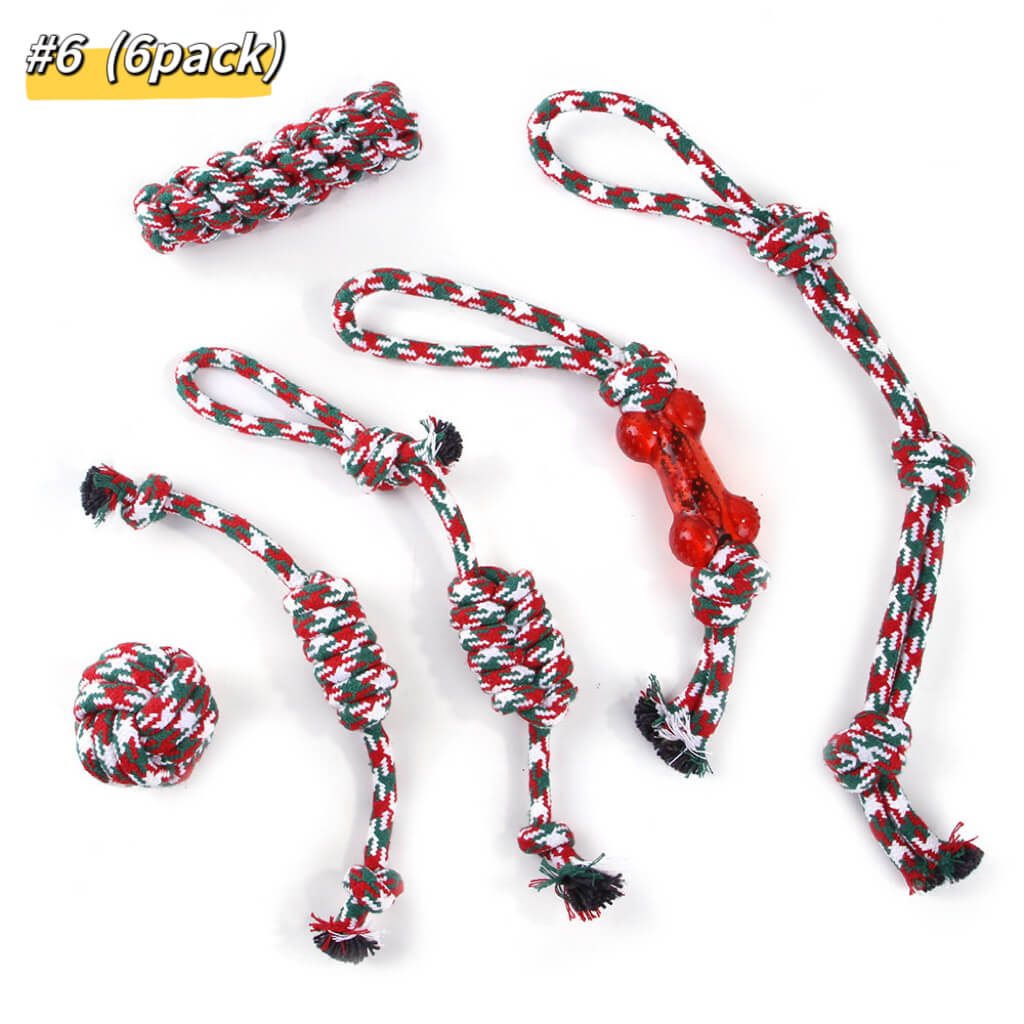 Safe dog chew rope toy set