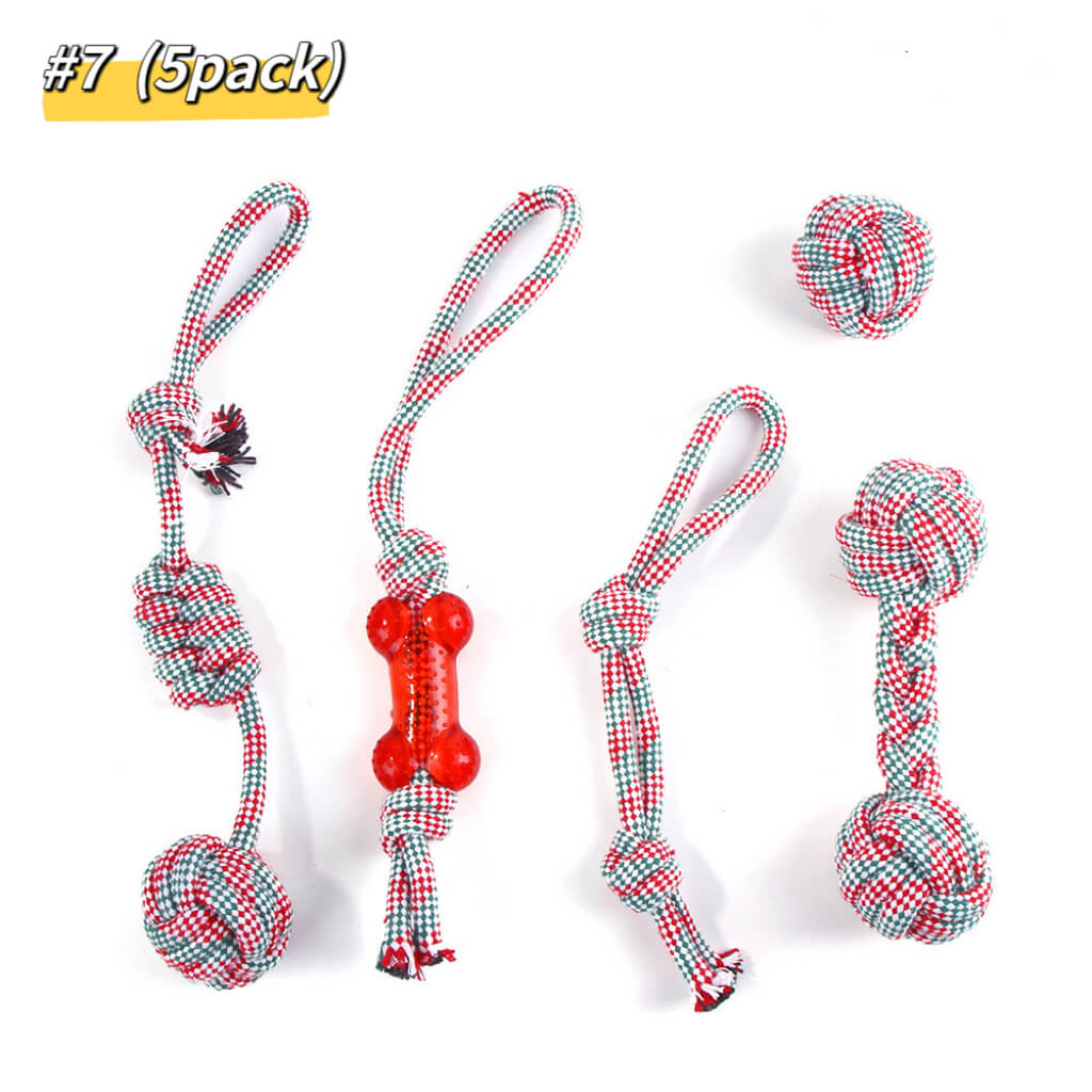 Safe dog chew rope toy set