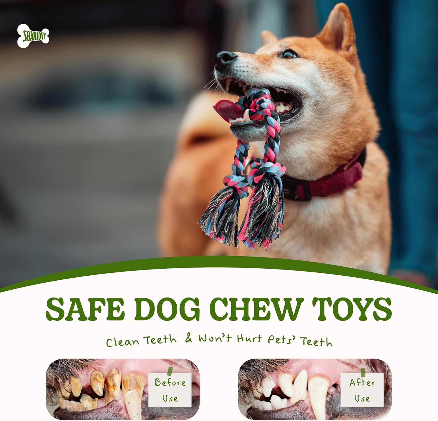 Safe dog chew rope toy set